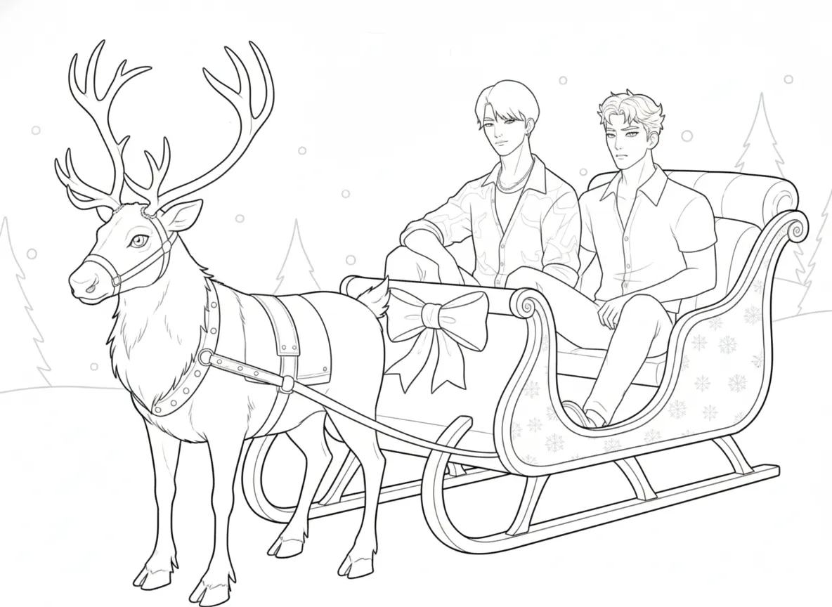 coloriage Saja Boys Noel a imprimer gratuit 1