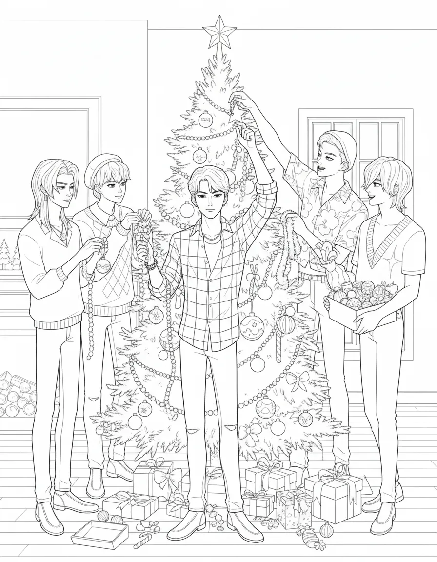 coloriage Saja Boys Noel a colorier en ligne gratuitement