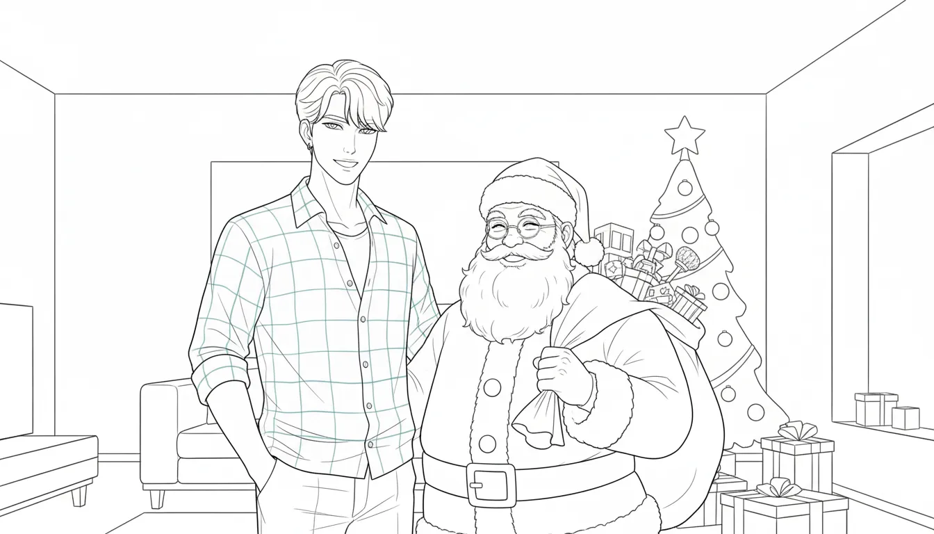 coloriage Saja Boys Noel à imprimer pour enfant de 8 ans