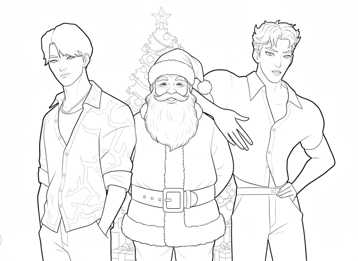 coloriage Saja Boys Noel à imprimer pour enfant de 2 ans