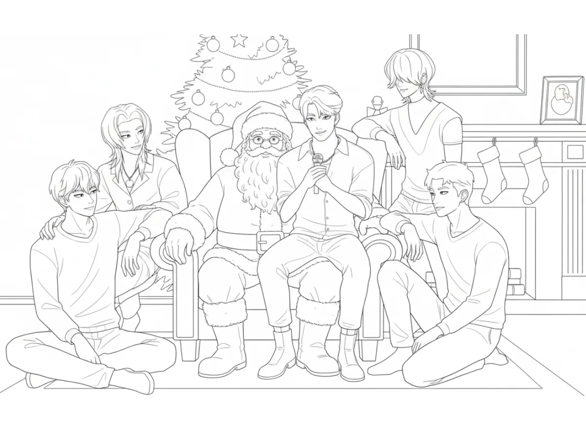 coloriage Saja Boys Noel gratuit à imprimer