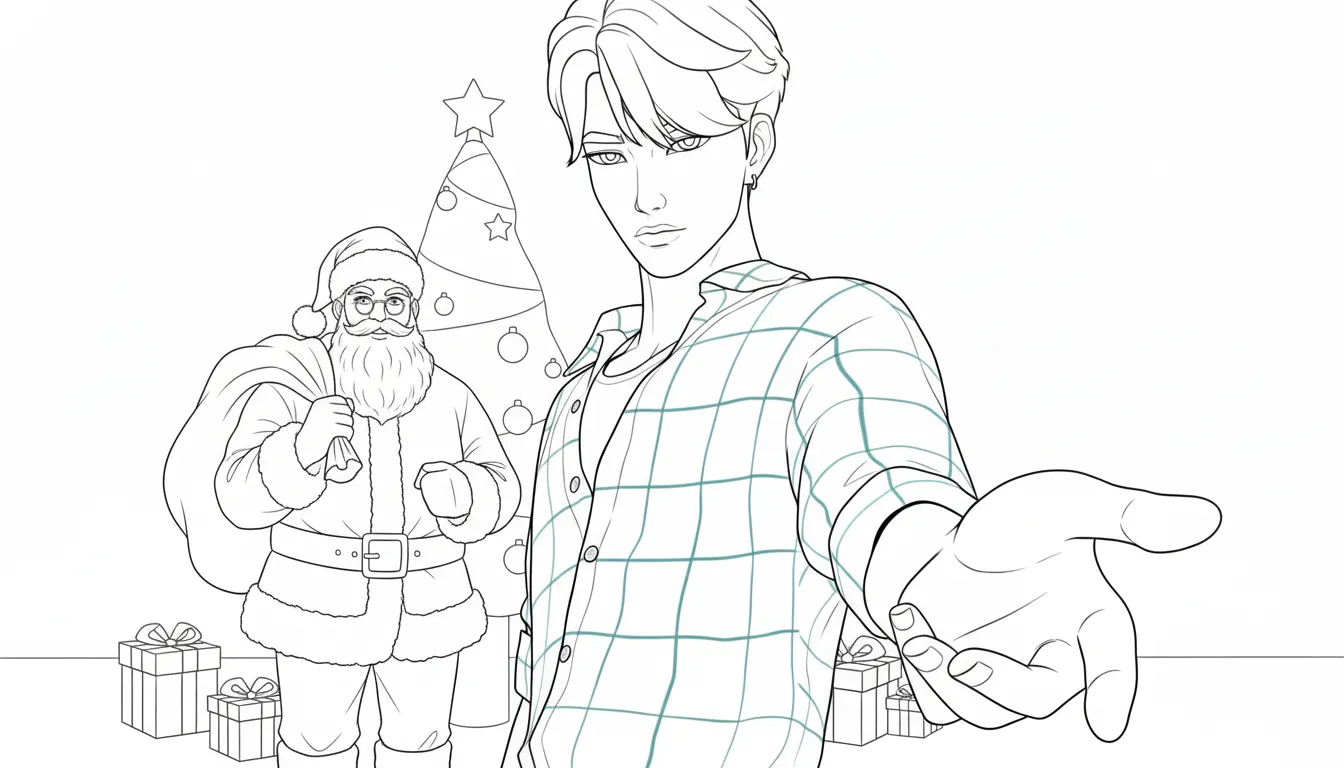 image pour coloriage Saja Boys Noel enfant