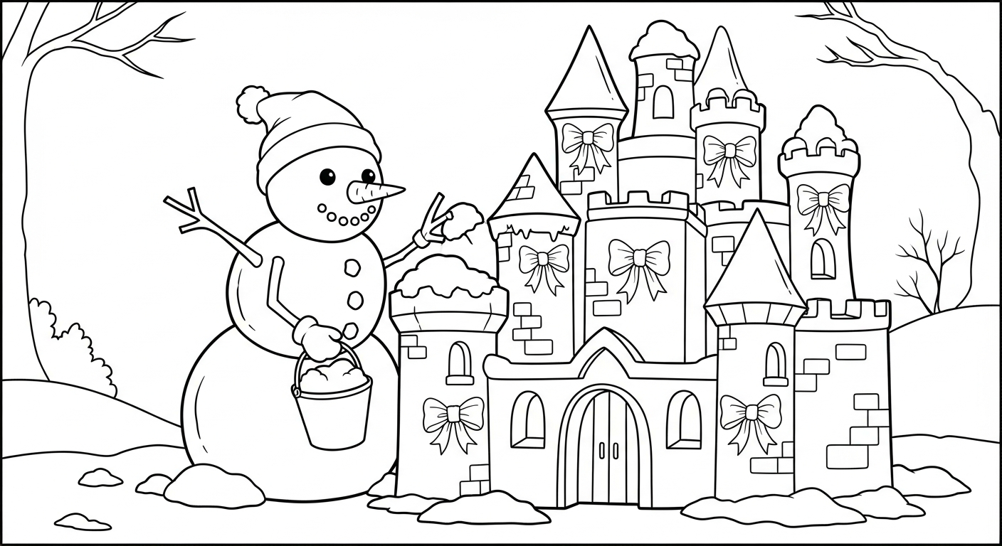 coloriage Bonhomme de neige updated et apprentissage