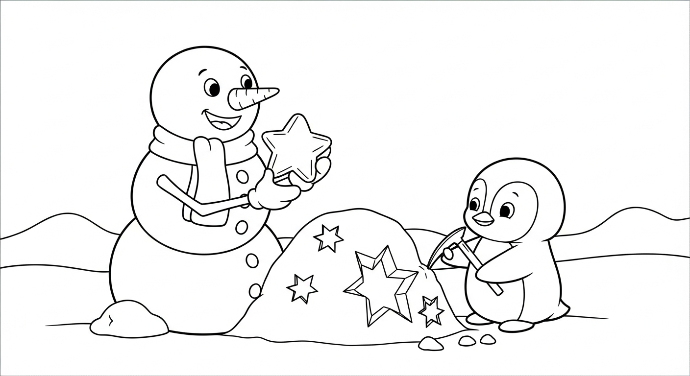 coloriage Bonhomme de neige updated pour enfant de 7 ans