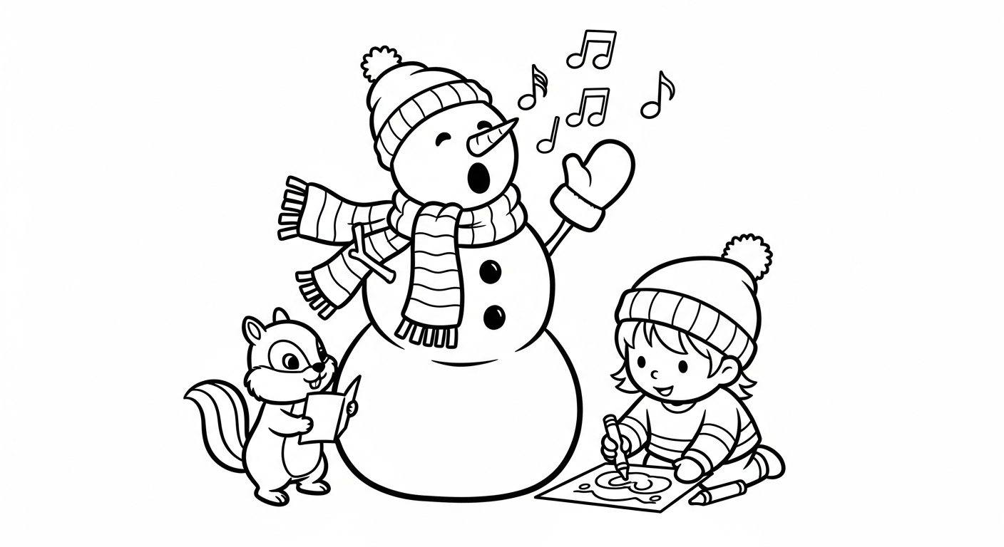 coloriage Bonhomme de neige updated a imprimer pour enfant de 4 ans