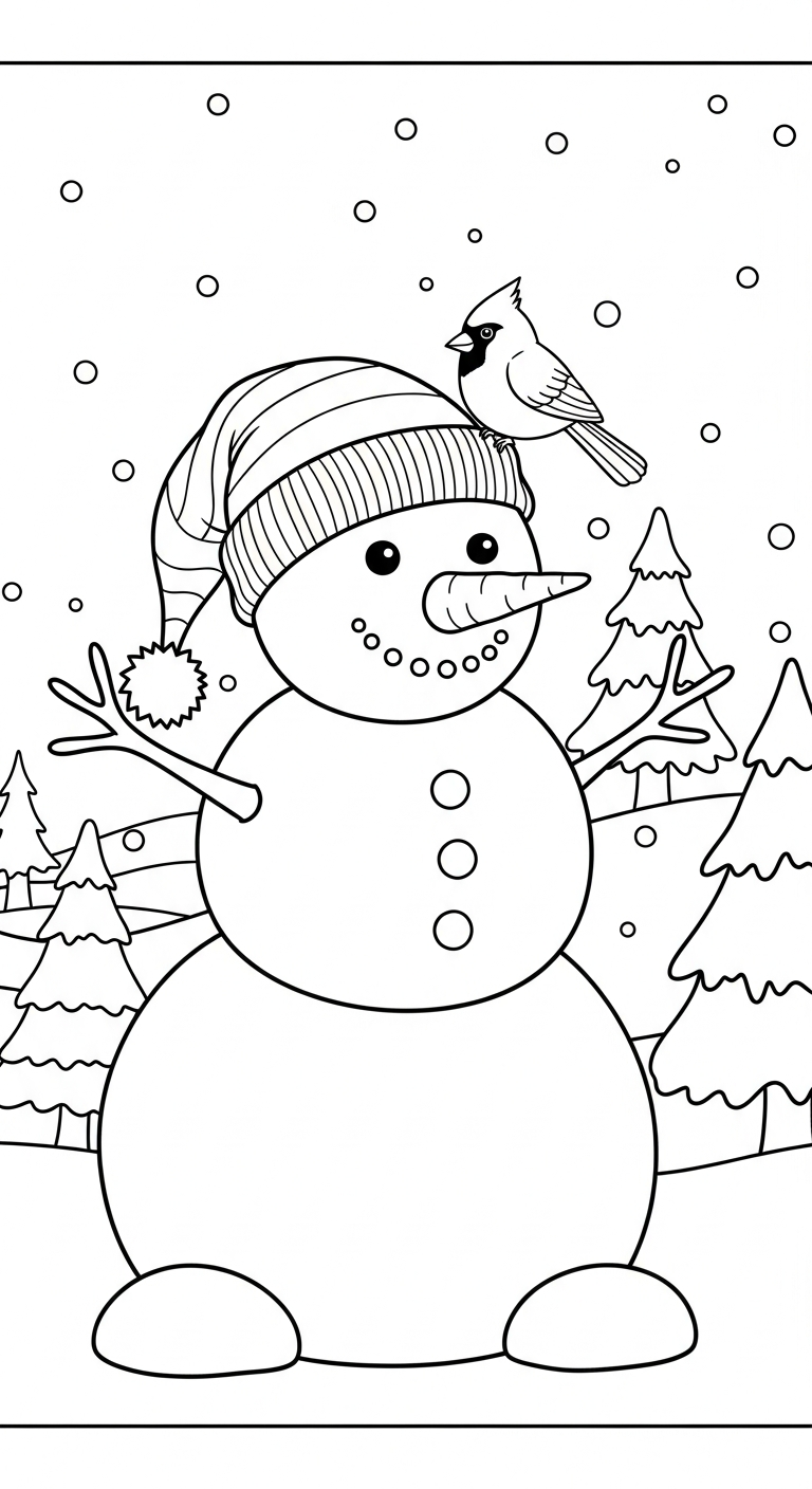 coloriage Bonhomme de neige updated à imprimer pour enfants
