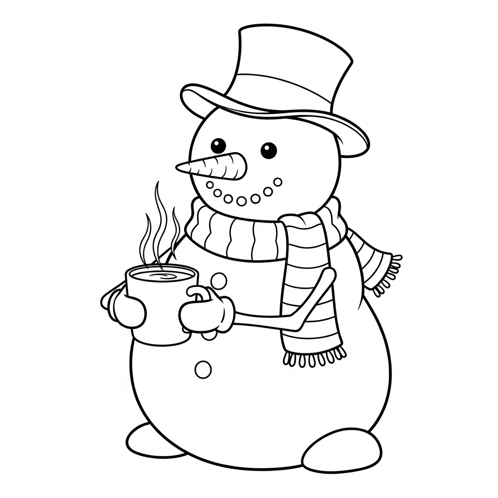 imprimer coloriage Bonhomme de neige updated