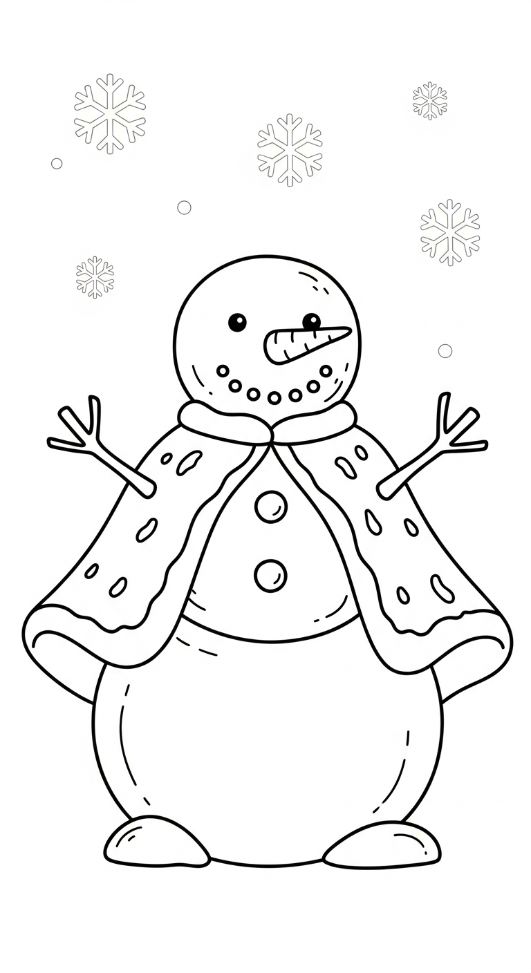 coloriage Bonhomme de neige updated pour enfant de 6 ans
