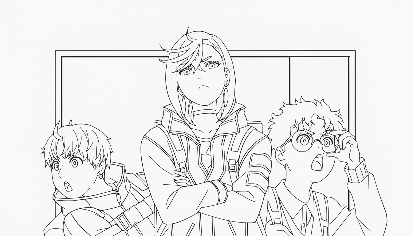 coloriage Dandadan updated à imprimer pdf