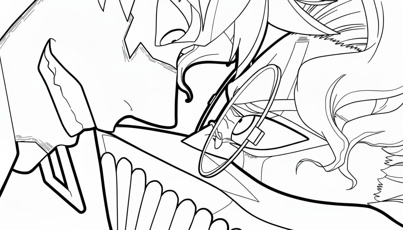 image pour coloriage Dandadan updated enfant