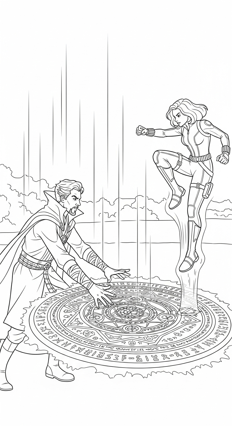 coloriage Doctor Strange pour enfant de 7 ans