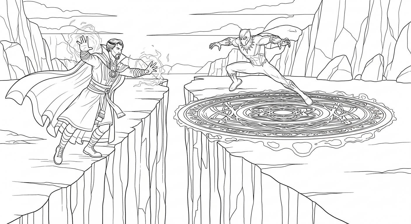 coloriage Doctor Strange pour enfant de 4 ans