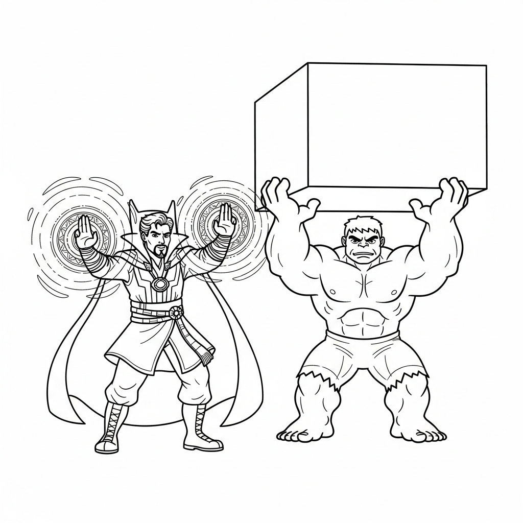 coloriage Doctor Strange à imprimer pour enfant de 4 ans