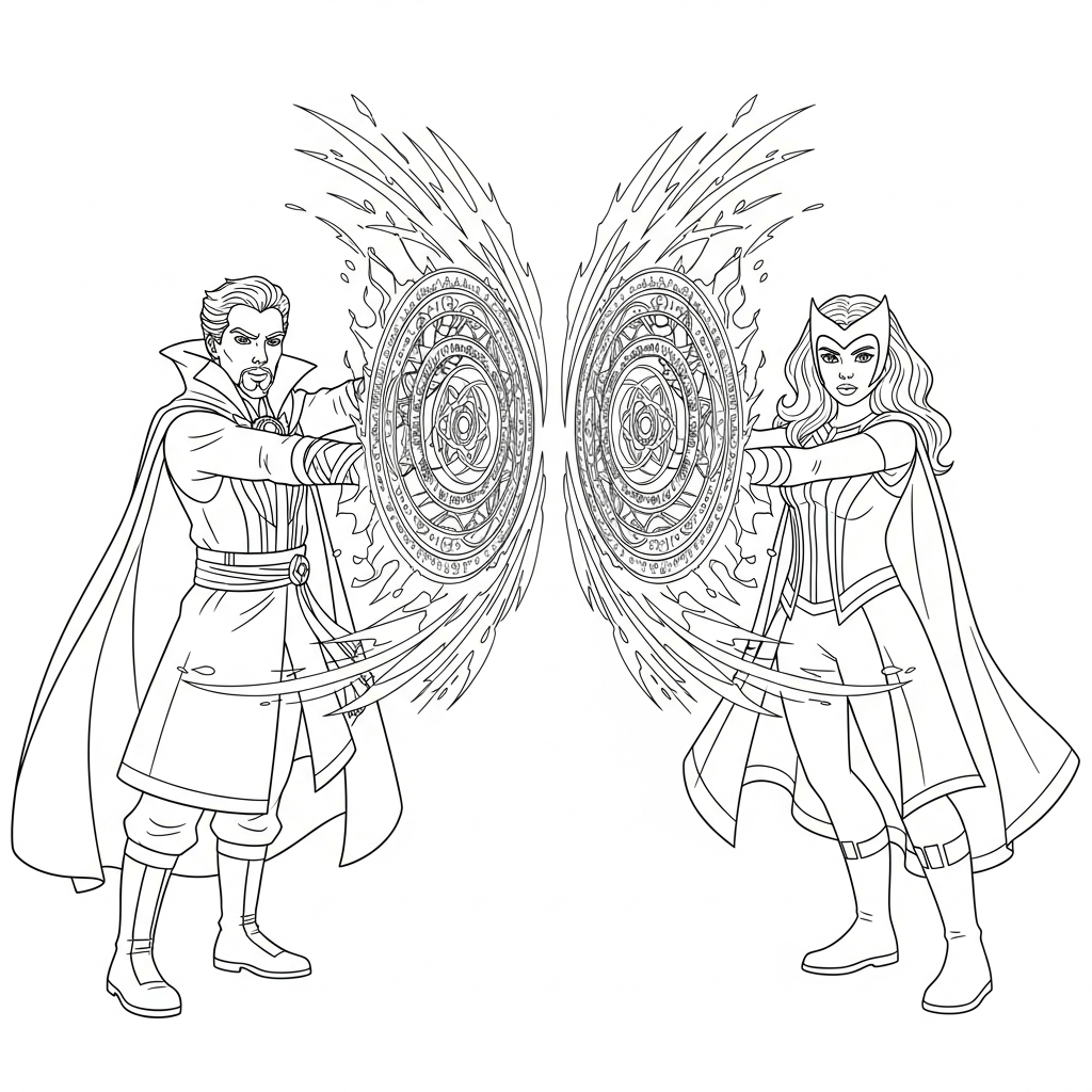 coloriage Doctor Strange à imprimer pour enfant de 2 ans