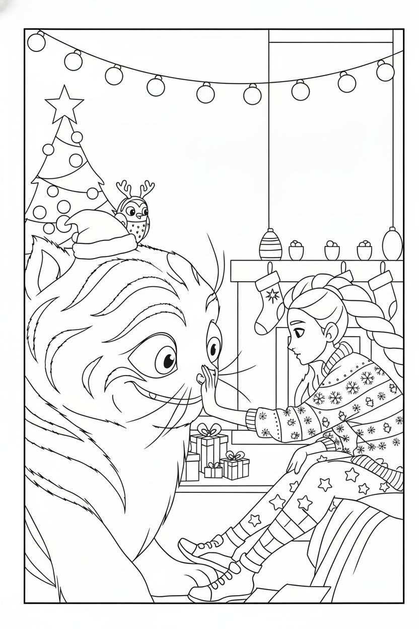 coloriage Huntrix Noël en ligne