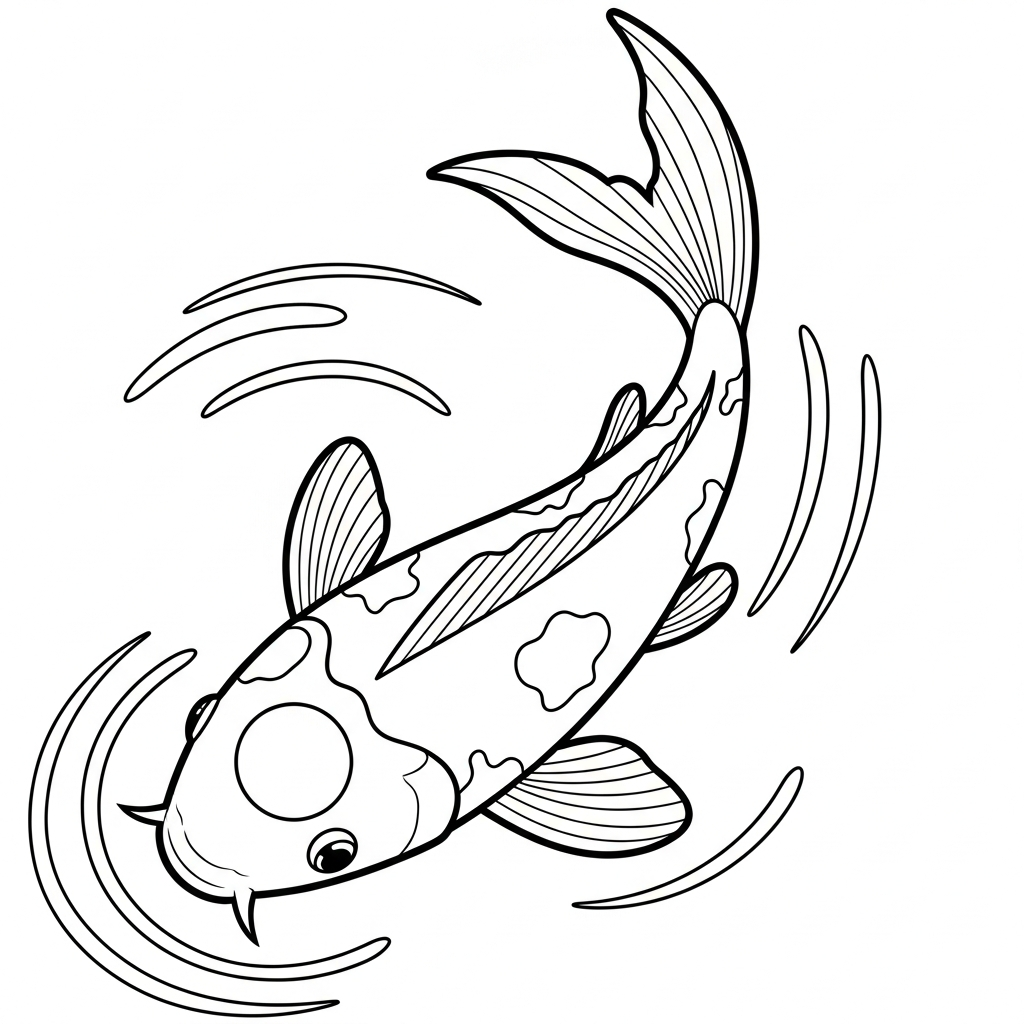 a imprimer coloriage Koï gratuit