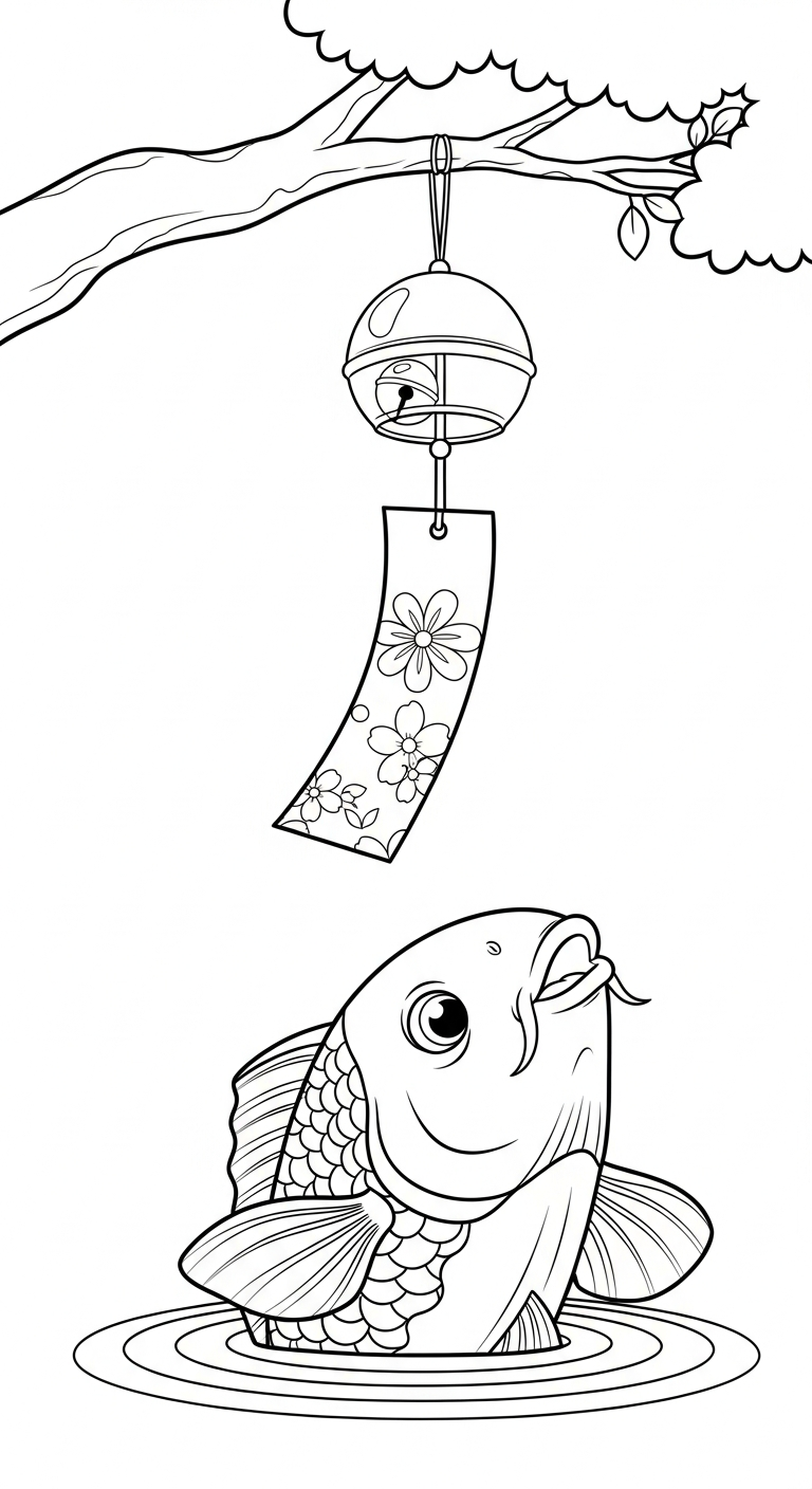 coloriage Koï gratuit pour enfants