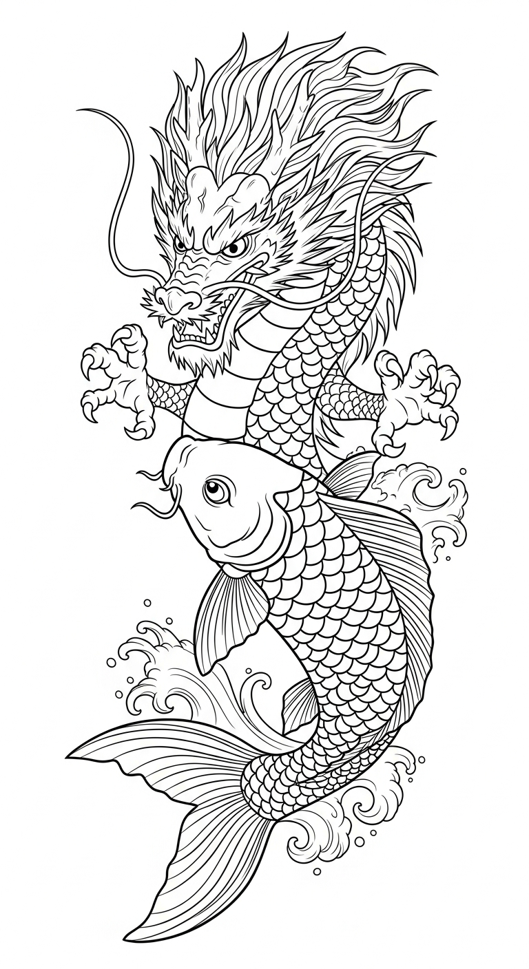 coloriage Koï a imprimer