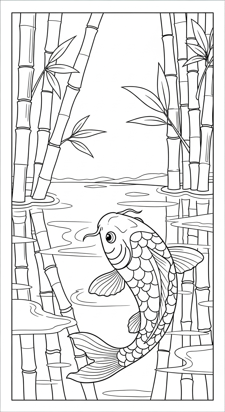 coloriage Koï pour enfant de 4 ans