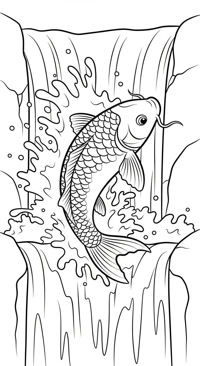 coloriage Koï d'enfant a imprimer