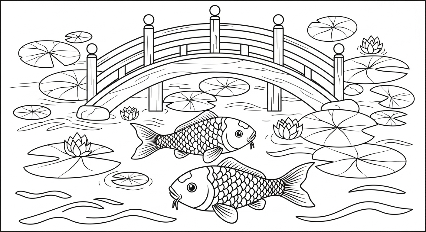 coloriage Koï pour bebe a imprimer