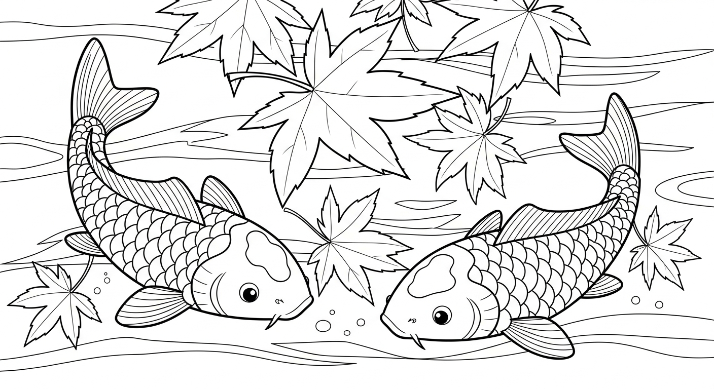 coloriage Koï à imprimer pour enfants