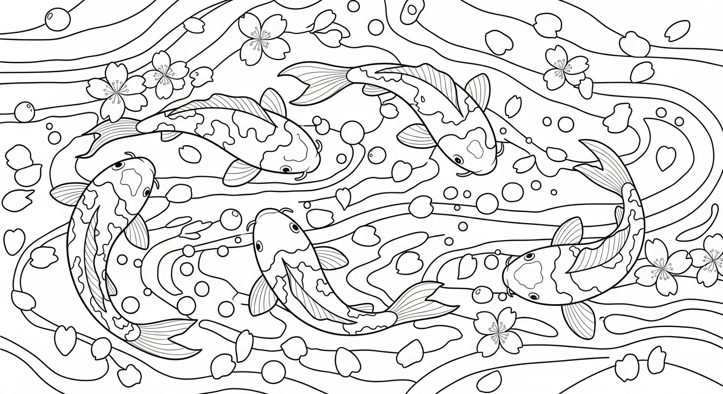 coloriage Koï gratuit