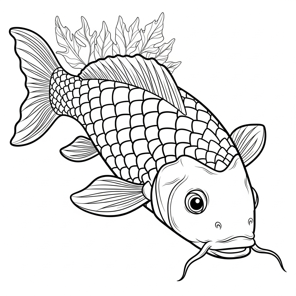 coloriage Koï à imprimer pdf gratuit