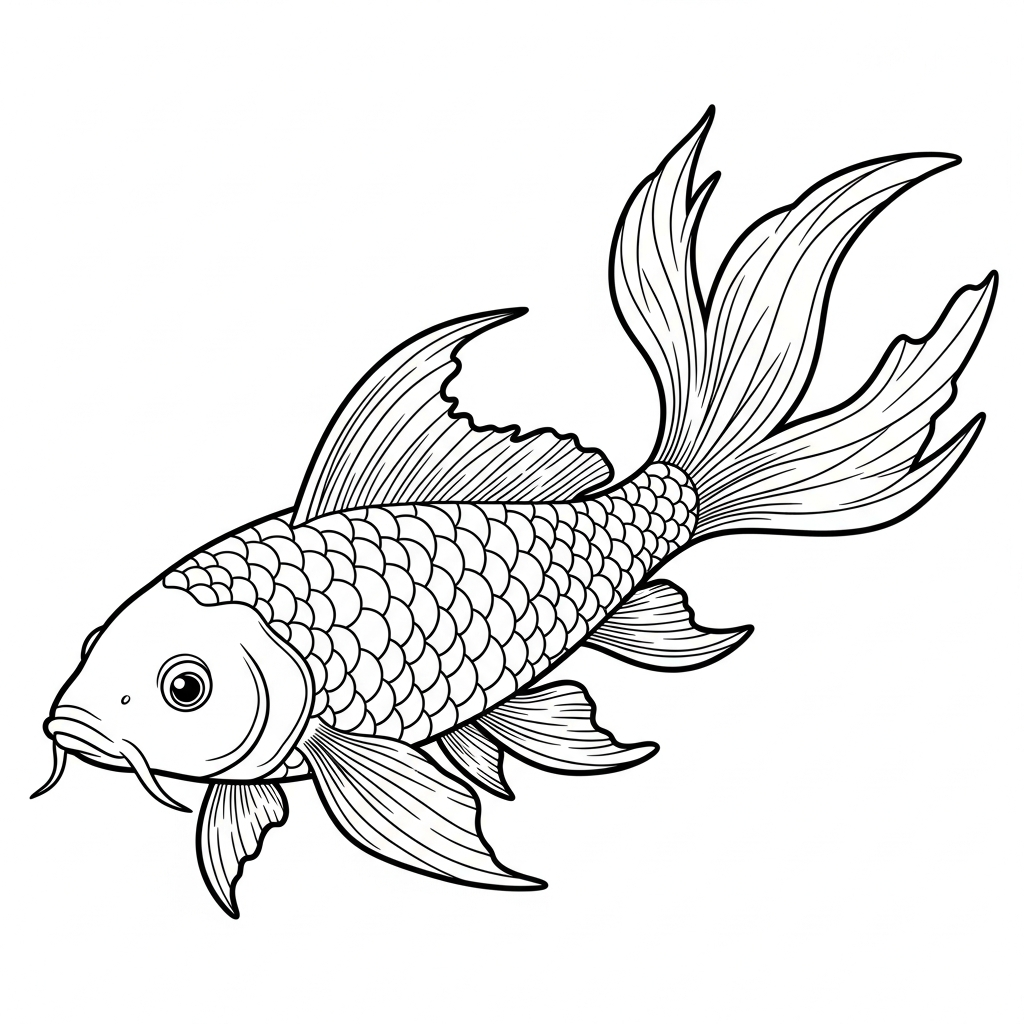 coloriage Koï à imprimer a4