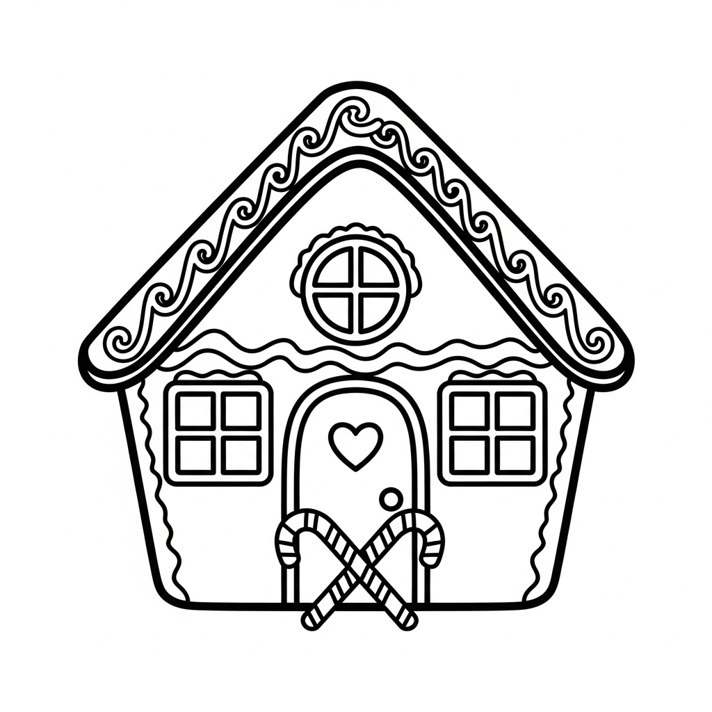 coloriage Maison En Pain D’épices updated à imprimer pour enfant de 4 ans