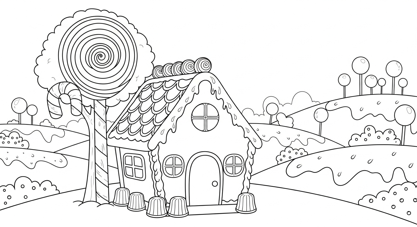 coloriage Maison En Pain D’épices updated pour enfant gratuit