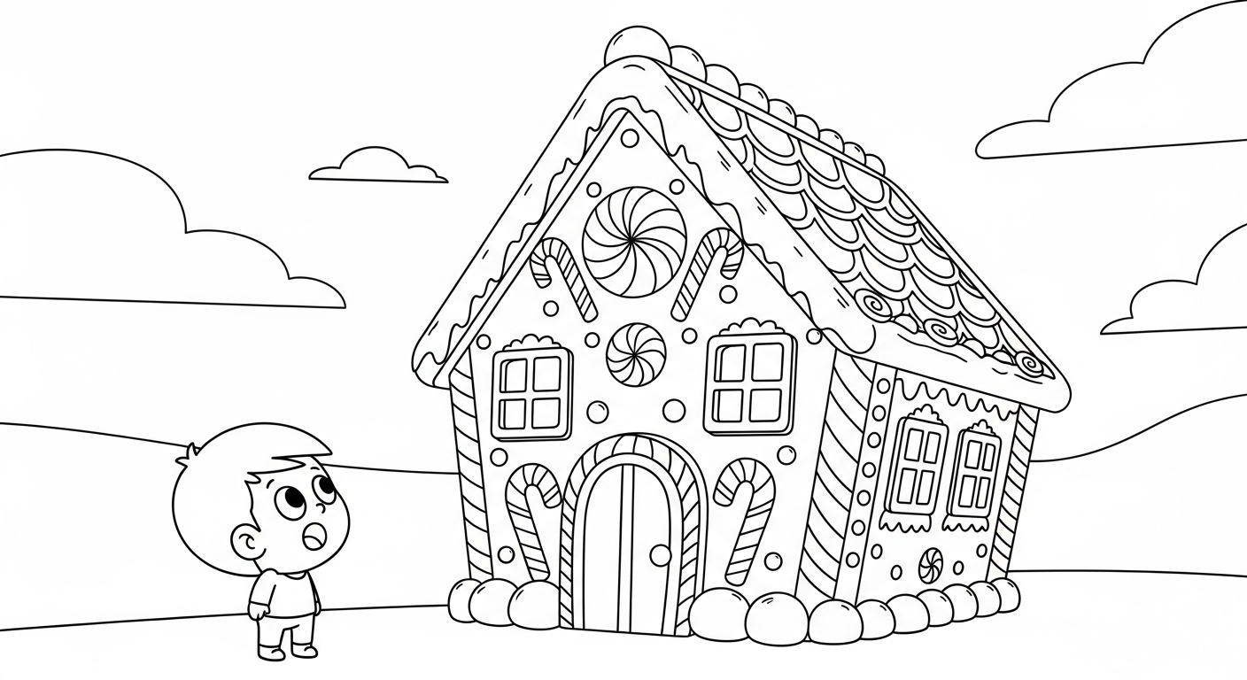 coloriage Maison En Pain D’épices updated à imprimer pdf gratuit