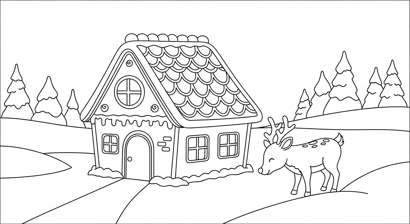 coloriage Maison En Pain D’épices updated et dessin a imprimer