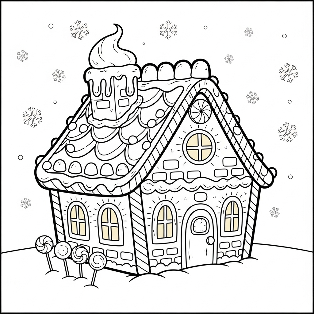 coloriage Maison En Pain D’épices updated pour enfants à télécharger
