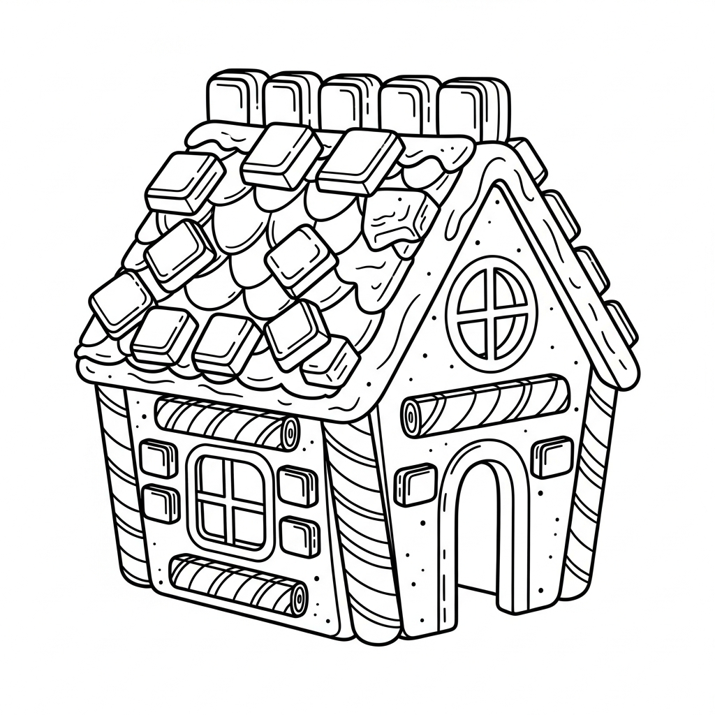 coloriage Maison En Pain D’épices updated en ligne pour enfant