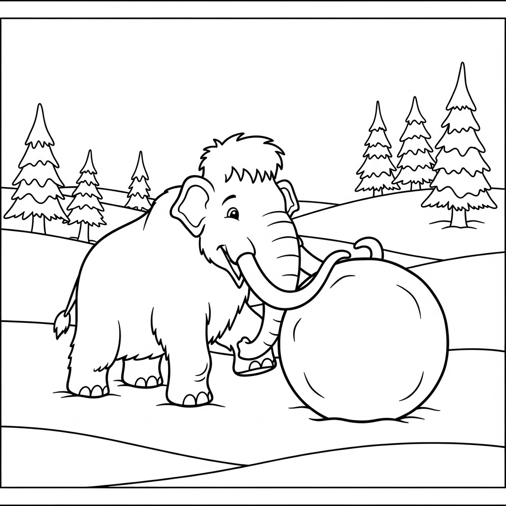 coloriage Mammouth à imprimer pour enfant de 9 ans 1