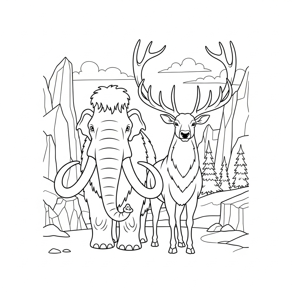 coloriage Mammouth à imprimer pour enfant de 2 ans