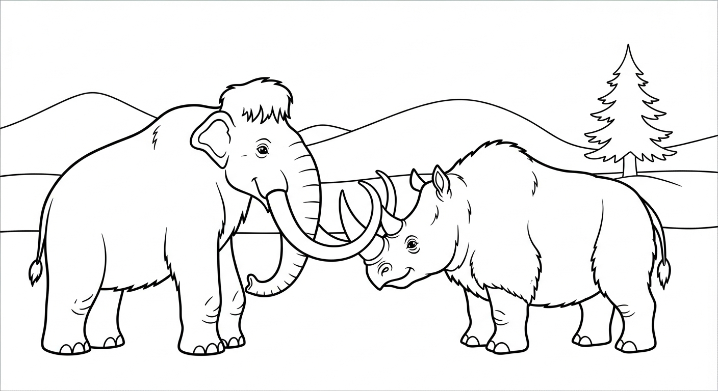 coloriage Mammouth pour enfants a imprimer