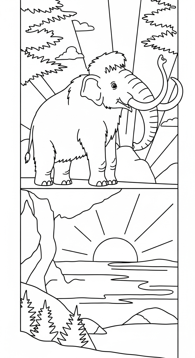 coloriage Mammouth et dessin a imprimer