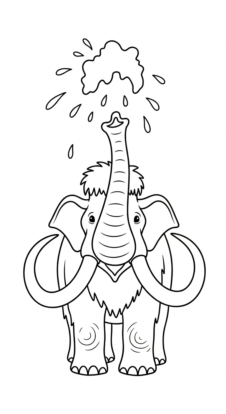 coloriage Mammouth pour enfant à imprimer