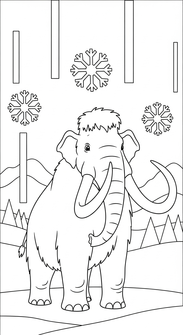 coloriage Mammouth pour enfant de 7 ans