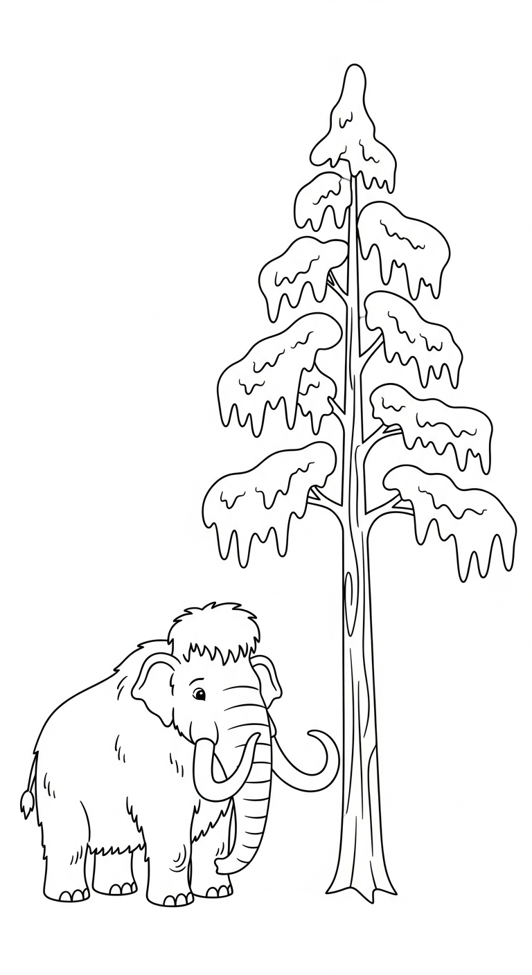 coloriage Mammouth à imprimer pdf