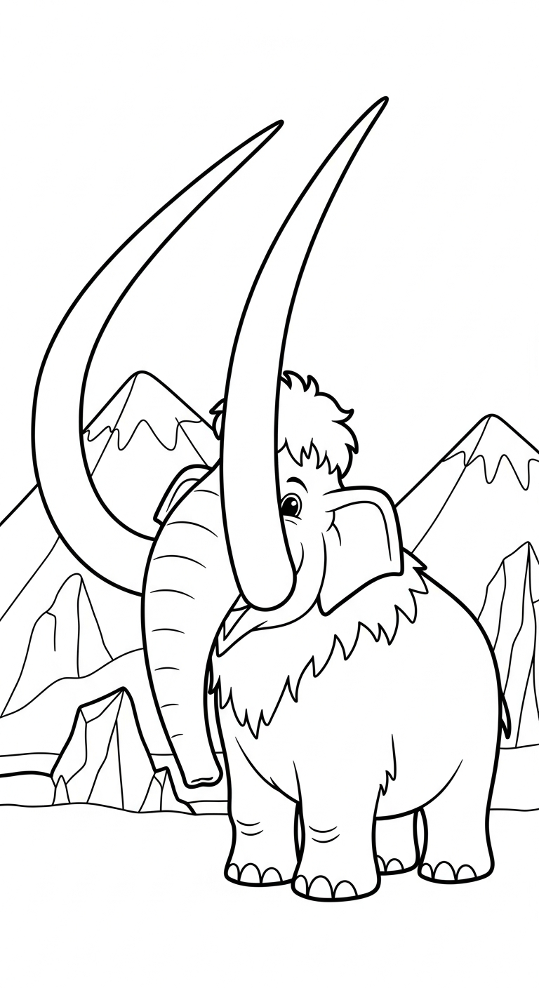 coloriage Mammouth pour enfants a imprimer gratuit
