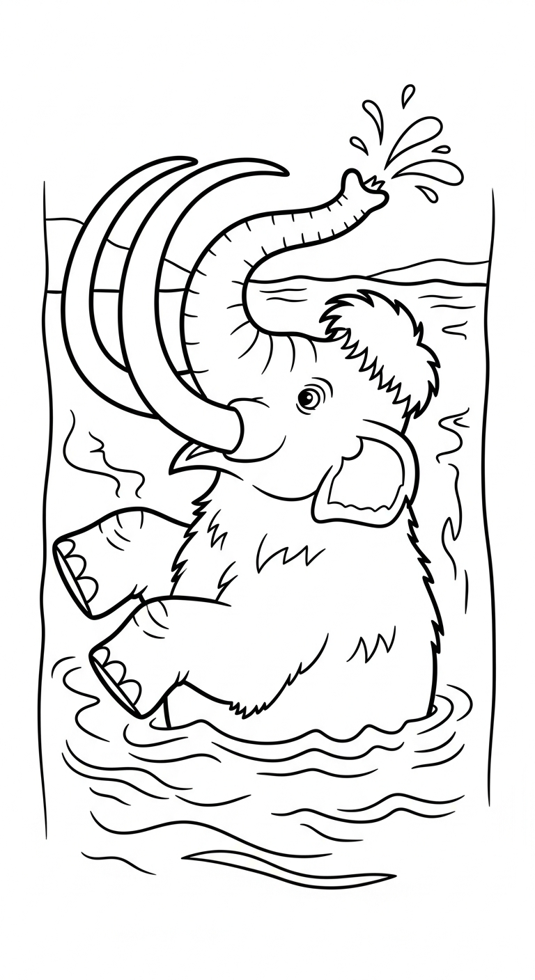 coloriage Mammouth à imprimer pour enfant de 9 ans