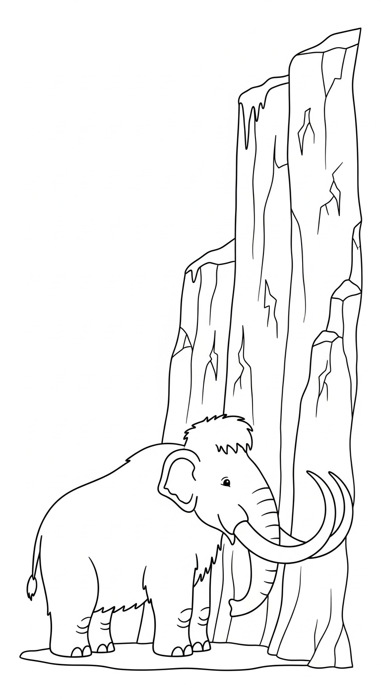 coloriage Mammouth pour enfant de 3 ans