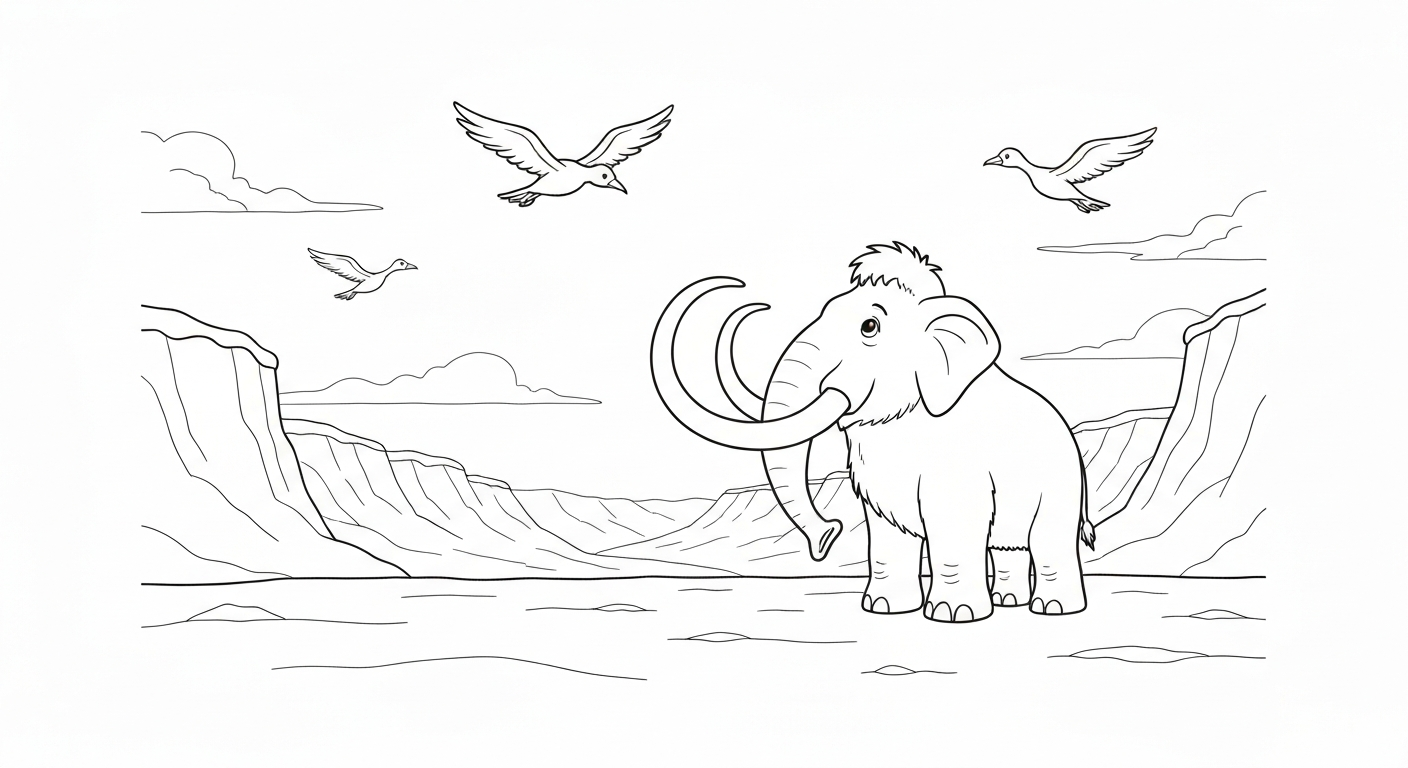 coloriage Mammouth pour enfants a imprimer gratuit 1