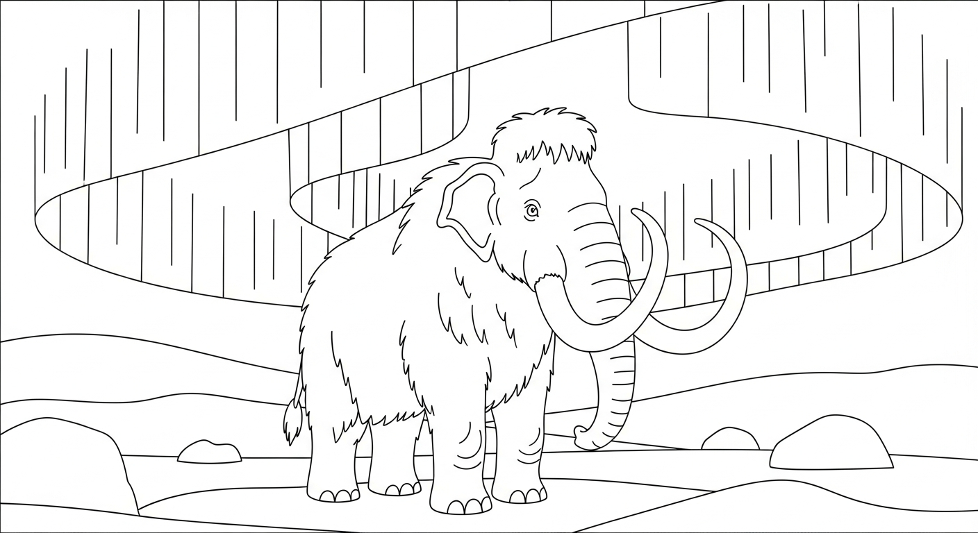 imprimer coloriage Mammouth pour enfant