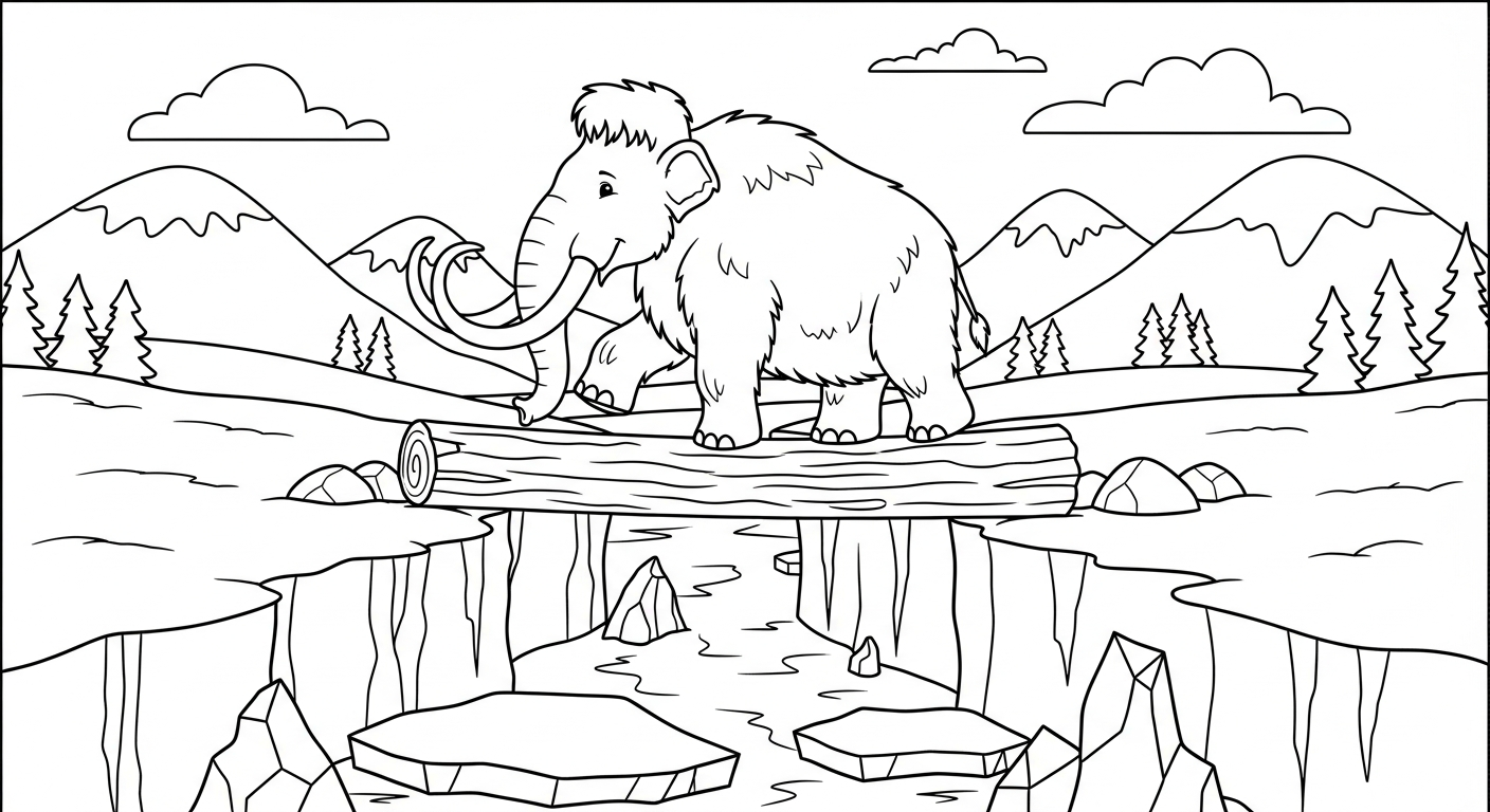 coloriage Mammouth pour enfant de 3 ans 2