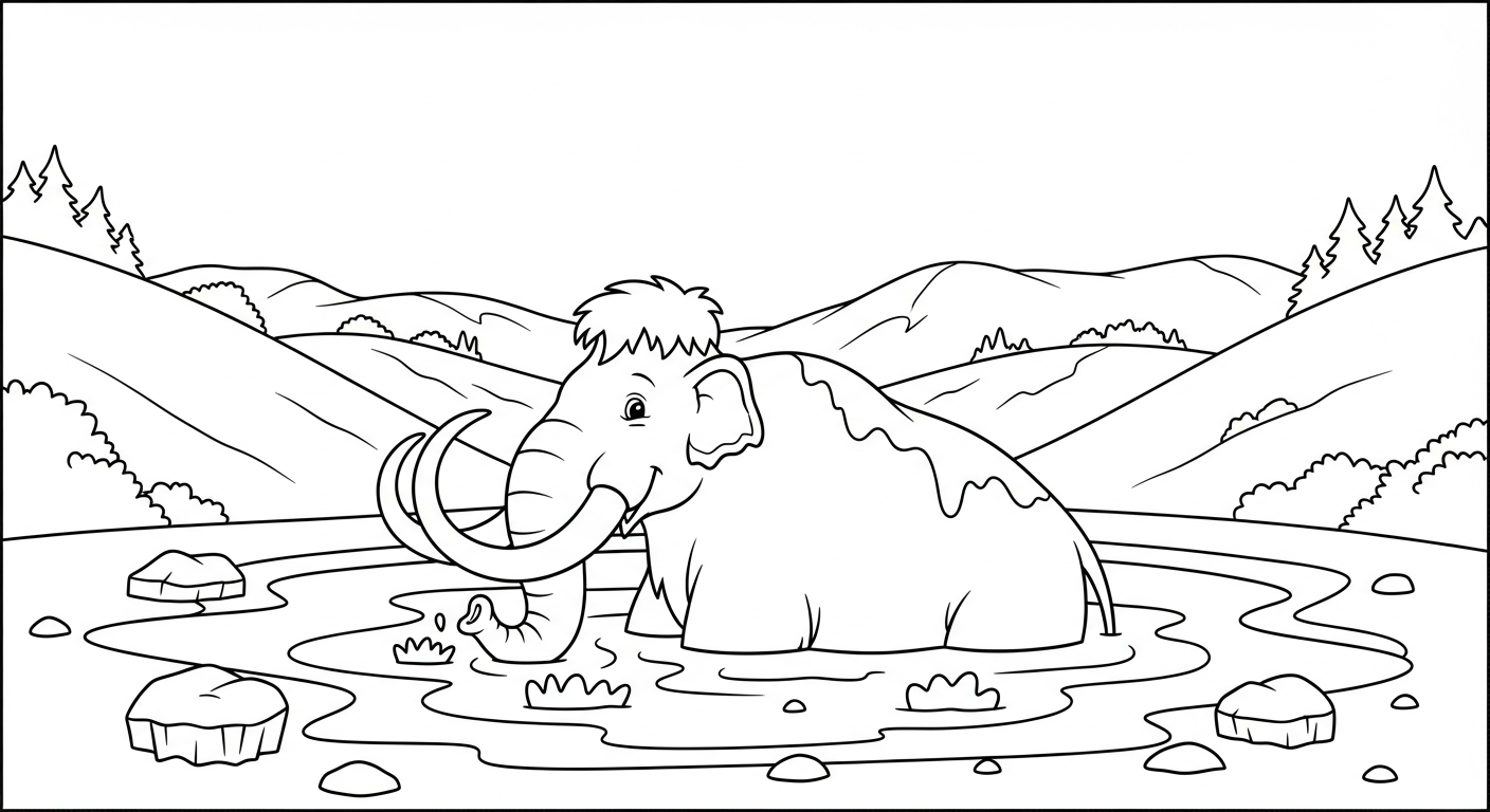 télécharger coloriage Mammouth gratuit