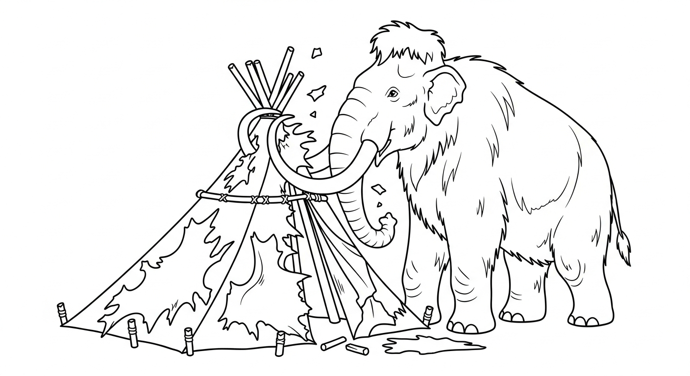 coloriage Mammouth à imprimer pour enfants